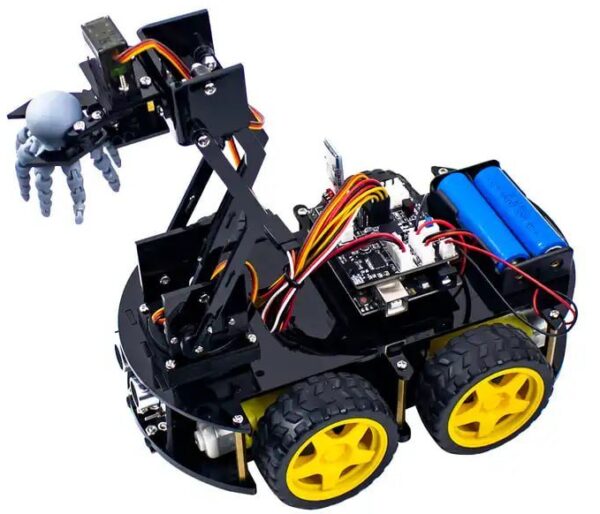 LAFVIN Mechanical 4WD Robot Arm Smart Car Kit